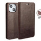iCoverCase Apple 14 mobile phone case iphone14Pro Max protective case plu full-cover anti-fall flip cover for men and women Apple 14Plus brown color + full screen tempered film