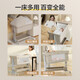 
ULOP (ULOP) crib multi-function bed movable splicing baby bed small apartment newborn sleeping artifact shaker Cradle crib [diaper table + mosquito net]-Khaki
