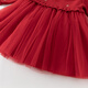 DAVE&BELLA Chinese style baby girl mesh skirt girls sweater dress winter new year children's skirt foreign style children's skirt Chinese red ready stock 120 cm (recommended height 110-120cm)