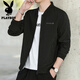 Playboy (PLAYBOY) jacket men's coat men's autumn and winter tops casual trendy slim baseball uniform black XL