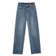 Markyinxiang Retro-Jeans mit breitem Bein für Frauen im Frühjahr 2025 Neue Hochverkleidung, schlankes, lockeres gerade drapiertes Boden, lange Hosen HN684 Inman Black M (95-110jin [Jin entspricht 0,5 kg]))