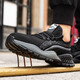 Nouvelles chaussures de protection contre le travail anti-statique Baidun pour hommes épaissis de tête en acier à semelle douce et anti-odeurs en acier de la tête anti-odor travail de sécurité de sécurité pétrochimique Chaussures 702 gris noir [anti-schash et anti-smashing] 41 41