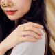 中国黄金（CHINA GOLD）黄金戒指女士足金四叶草戒指首饰素圈指环520送女朋友生日礼物 京速达*足金戒指 约2.1-2.2g【玫瑰礼盒】