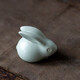 Rudao Ru Kiln Rabbit Tea Pet Tea Ceremony Accessories Ceramic Jade Rabbit Tea Mat Ornaments Little Rabbits Can Be Raised and Split Ru Porcelain Zodiac Tea Play Tianqing Ru Kiln-Rabbit Tea Pet Small Size