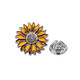 Kaflink Flower Blossom Rich Metal Brooch High-end Lapel Pin Button Collar Corner Button Suit Clothing Accessories Men's and Women's Brooch Badge XZ-K243 Sunflower Yellow 1 pc