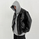 Jeep Spirit authentique veste haut de gamme Jeep pour hommes Retro Motorcycle American Cuir en cuir court-cavlet haut de gamme Pilot pour hommes 011 Veste noire XL adaptée à 145-160jin [Jin est égal à 0,5 kg]