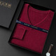 KING DEER cashmere sweater men's v-neck knitted pullover sweater autumn and winter chicken heart collar business base shirt medium camel color L (135-150Jin[Jin equals 0.5 kg])