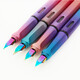 Rotten Pen Tip 2 Pack Pen 757a para estudiantes de la escuela primaria y secundaria de los dibujos animados para principiantes masculinos y femeninos que practican la caligrafía con tinta fina de tinta de tinta con tinta de doble propósito, gris dorado de pluma dorada de lápiz, 2 paquete oscuro 0.38 (50 saqueos de tinta azul y negro)