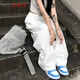 Ihr Stil japanischer Retro-Stil Straight Wide-Big-Hosen für Frauen 2022 New Spring und Herbst lose personalisierte Arbeithosen Casual Länge 691# White XL Code [110-125jin [Jin gleich 0,5 kg]]