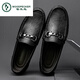 Zapatos de cuero de pájaros carpinteros para cuero genuino para hombres Summer nuevo estilo transpirable y cómodo versátiles zapatos para hombres de hombres suaves suaves zapatos de frijol de patada de un pie 9905 38 [Tamaño estándar de zapatos de cuero]