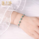 Haikai Bracelet Women's Emerald Gemstone Bracelet Luxury Jewelry Valentine's Day Birthday Gift for Wife White 18K Emerald Bracelet (1.7 carat + diamond 45 points)