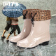 HUILI HUILI ROUNIQUE CHAISSOIRES MIDE CALL CALL Bottes de pluie Corée Spring et automne Automne Chaussures de colle à l'eau pour femmes Chaussures d'eau courte à l'usure Ressembles de bottes d'eau 523 kaki (seule couche) 37