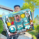 Children's simulation kitchen play house toys vegetables, fruits and food refrigerator set girls toys organization gifts 9905 storage bag big gift box red and blue random