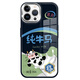 MEI diez centavos (MSMF) Nuevo agujero de manzana Gran agujero Caja de teléfono móvil Coolid Pure Cow Horse Gold Glass Temperhesh Shell Hard Metal Pintura Silicona Soft Edge Anti-Fall Fun Personalidad adecuada para hombres y mujeres que trabajan con carcasa de vidrio de oro [azul oscuro] vaca 1-ABL834Y iphone11Promax