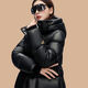 Markyinxiang schwarz golden long Männer und Frauen gleiche super dicke Jacke 2025 Winter Nordost-Down Jacke Korean Lose Kapuze-Jacke DH9276 Schwarz M 100-120jin [Jin gleich 0,5 kg]