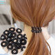 Durable telephone cord Korean style spring rubber band hair tie small headband hair tie black telephone cord-20 pieces