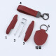 Bordeaux Red Leather Porsche Key Shell Cayenne Macan911 Paramela 718/Taycan CAR CUBIERTA A Burdeos Red [Material de cuero de pantorrilla] set