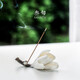 Sanxun (sanxun) creative ceramic magnolia flower incense holder decoration pure hand-made exquisite tea set tea table home high-end small ornaments magnolia flower_small incense holder