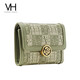 Vanessa Hogan VH Damenbeutel Camellia Serie Spleißen kurzer Brieftasche Mode Camellia Presbyopia Brieftasche Senden Sie Freundin Geburtstagsgeschenk Grün grün