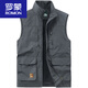 Romon Vest Men's NOUVEAU MEN'S NOUVEAU 2025 PRINTEMPS ET AUTOM ÉTÉ SUMBRE Large taille Multi-Pocket Vest Outdoor Work Gitre Derre Drying Horse Clip Men 677 Black XL