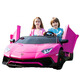 JHBEE two-seater Lamborghini 1-8-year-old electric car large four-wheel parent-child sports car toy car can be used for adults paint powder + 24V14A + pneumatic wheel + leather seat Light sound brushless motor