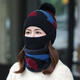 KAROND new product elderly hats for women autumn and winter hats for women autumn and winter Korean style trendy plus velvet warm three-piece set fashionable and versatile winter ear protection knitted wool hat black and blue warm three-piece set [hat++ scarf]