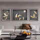 
Huaixue elephant living room decoration painting modern light luxury abstract sofa background wall hanging high-end elk triple mural JD15828 left and right 35*50 middle 70*50 crystal porcelain aluminum alloy black frame