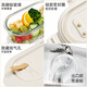 Erstellen hitzebeständiger Glas Bunal Box Office Microwave Lunchbox Frische Aufbewahrung Schüssel Lunchbox Lunchbox Lunchbox Creme Weiß 1050 ml