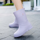 Rain boots for women adult 2024 new fashion style wear mid-tube boots non-slip water shoes rubber shoes overshoes rain boots women pink 37