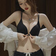 KJ front button seamless bra for women with small breasts gathered to prevent sagging and hold up cross-shoulder straps beautiful back bra summer black single bra 80B