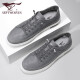 Sieben Wölfe Herrenschuhe Sommer-Leinwandschuhe Herren atmungsaktive Herren-Stoffschuhe Weiche Sohle Sportbrettschuhe Ein Fuß Faule Freizeitschuhe Herrengrau 9446 [atmungsaktiv und geruchssicher] 42 Lederschuhe Größe Größe