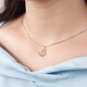 Yuanshengfu's new PT950 high-quality imitation diamond butterfly platinum necklace, fashionable platinum chain clavicle chain, 3.36g, adjustable length (42-44cm)