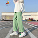 Scarecrow Casual Hosen Herren Frühling und Sommer Vielseitige trendige mehrfarbige Nische losen jungen Studenten Trendy Brand Wide-Big Casual Hosen Khaki 9855 L