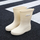 DG/DU Nuevas botas de lluvia japonesas para mujeres adultas que usan botas de lluvia no deslizantes de tubo lindos zapatos de goma impermeables al estudiante 540 [moda japonesa sin deslizamiento] beige 36