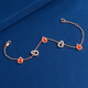 Feiyu V Jinqijia gourd bracelet electroplated 18k rose gold full of diamonds red agate small red book small gourd five-flower bracelet for women