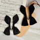 XiaoWenZi jisoo Jin Zhisoo's same black bow hair clip girl's Japanese and Korean velvet hairpin ponytail hair tie 2# Zhao Lusi-same green streamer hair ring