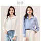 Chu Shen Spring and Autumn Long Sleeve Shirt Women's French Style Satin Design Professional Commuting Casual White Shirt S43S002