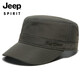 Jeep Hat Men's Autumn and Winter Plush Warm Peaked Cap European and American Outdoor Leisure Sun Hat Middle-aged Men's Flat Top Hat Black Adjustable Size