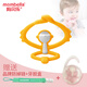 Mombella Yoga Monkey Teether Baby Teething Relief Teething Teether Toy Boilable Silicon Yellow Yoga Monkey 1 Pack + Anti-chain + Storage Box