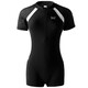 
361 swimsuit women's sports one-piece flat corner conservative small breasts covering belly to make them look slim and sexy large size Korean hot spring swimsuit 1050 black and white 2XL height 165-175/weight 60-65kg