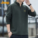JEEP Jeep sweatshirt men's autumn and winter loose long-sleeved T-shirt polar fleece thickened casual clothes men's military green 2XL