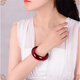 Fat Donglai's same blood amber bracelet beeswax female amber chicken oil yellow old wax wine red ethnic style jewelry gift wave blood amber bracelet width 22MM inner diameter 62MM