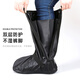 JAJALIN rain-proof shoe covers, high-tube waterproof shoe covers, thickened wear-resistant, sand-proof, men's and women's cycling non-slip rain boots, black XL size
