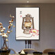 摩琥新中式餐厅装饰画现代简约艺术花瓶竖版挂画饭厅厨房画过道走廊画 禅意祝福-6627 镜面晶瓷60*80炫酷黑框