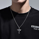 Mingyang Decorative Sea can be engraved 925 sterling silver angel wings necklace men's trendy cross pendant birthday gift for boyfriend angel wings sterling silver pendant + steel chain-60cm