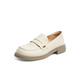 
Red Dragonfly Loafers Women's Spring New Style One-Standard Women's Shoes Thick Heels British Style Small Leather Shoes Women's Singles Shoes WLB14137 Bei White 36