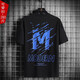 Camiseta de manga corta de color para hombres de gran tamaño Karls. Tendencia de cinco puntos de cinco puntos extravagantes de la marca de manga corta de manga corta.