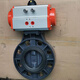 D671X-10S 气动塑料蝶阀 气动UPVC蝶阀 气动PVC蝶阀 DN50-DN300（定制） DN50(63mm)2寸