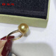 Haoying 2023 Nanyang Gold Pearl Ring 925 Silver Plated 18K Gold Perfect Round Flawless Pearl Ring Pearl Ring Bead Diameter 12mm