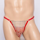 Men's sexy European and American chain lace see-through hollow men's thong sexy underwear red one size